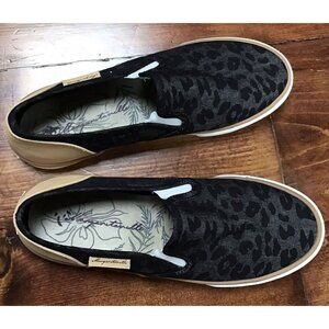 Margaritaville Flat Shoes Leopard Animal Print Black Gray US 6.5